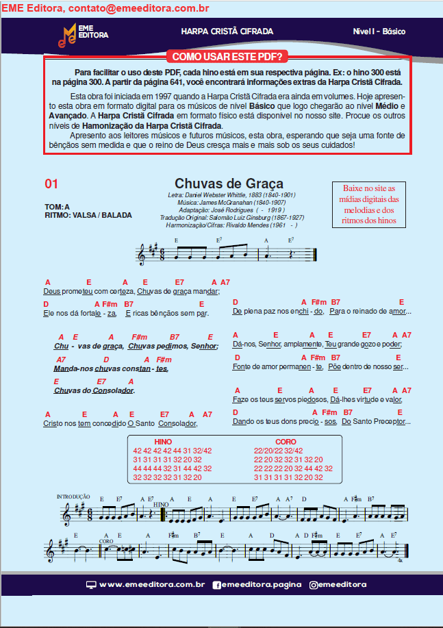 Harpa Cristã 640 Hinos Cifrados Partituras e PDF Violão do Zero